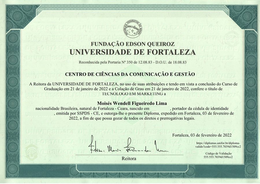 Tecnólogo em Marketing, Unifor